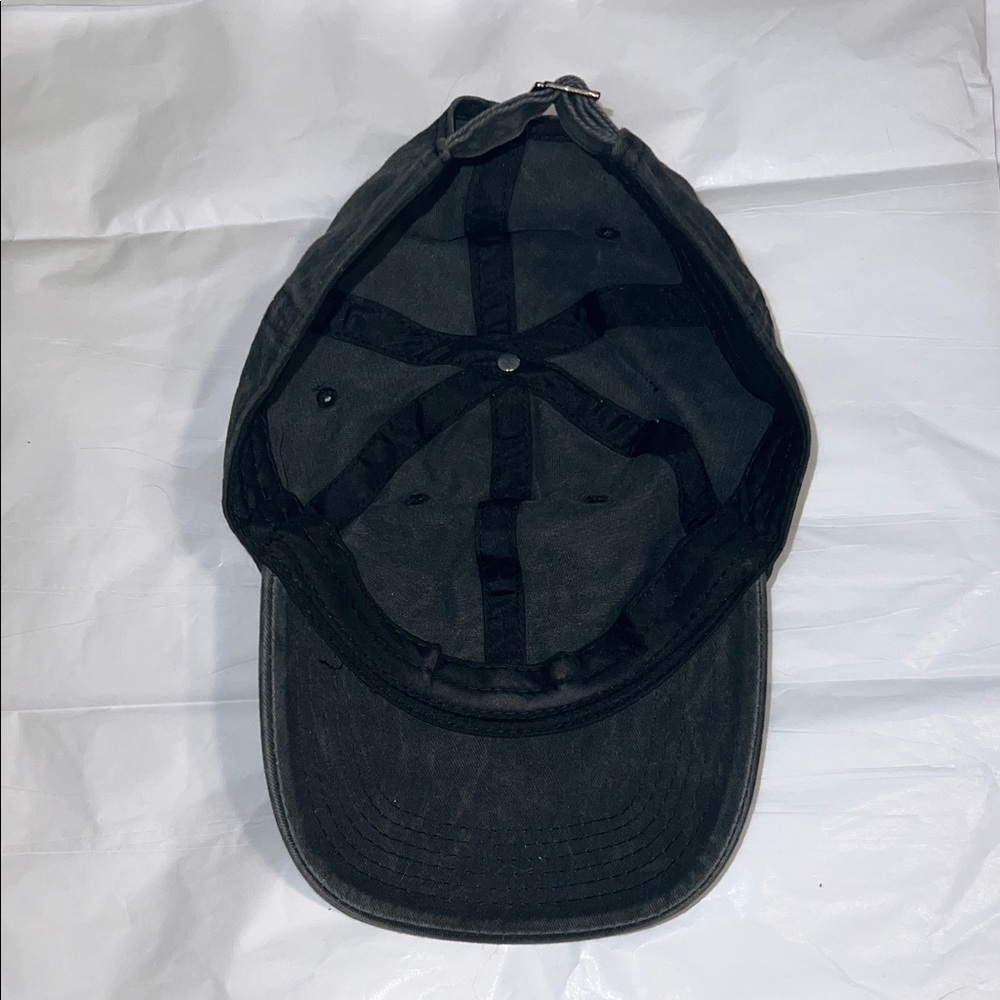 Charcoal washed style Skeleton Hand and Rose Embroidered Cap - Picture 3 of 3